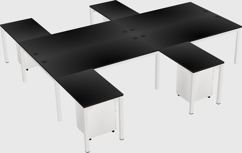 Shared l-shaped desk