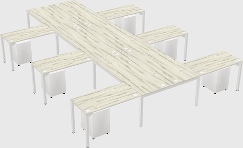 Shared l-shaped desk