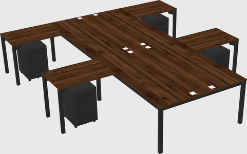 Shared l-shaped desk