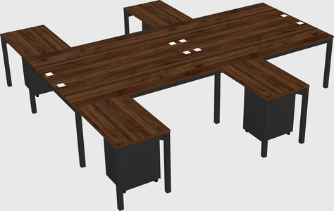Shared l-shaped desk