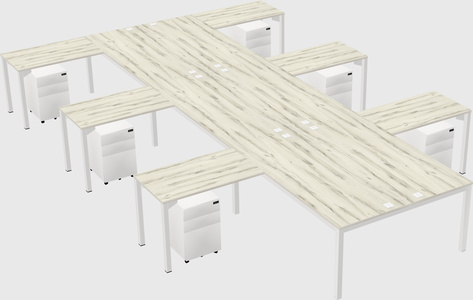Shared l-shaped desk