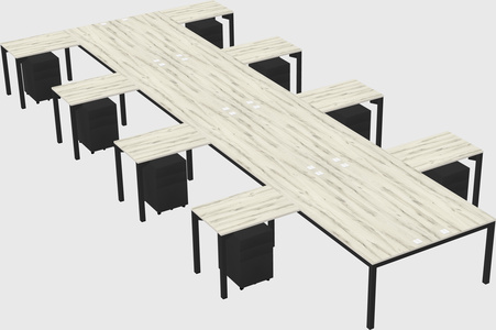 Shared l-shaped desk