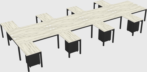 Shared l-shaped desk