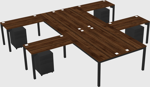 Shared l-shaped desk