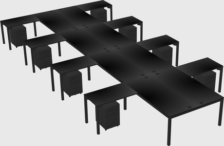 Shared l-shaped desk