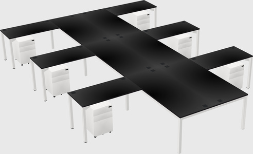 Shared l-shaped desk