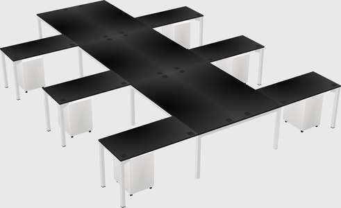 Shared l-shaped desk