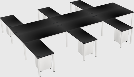Shared l-shaped desk