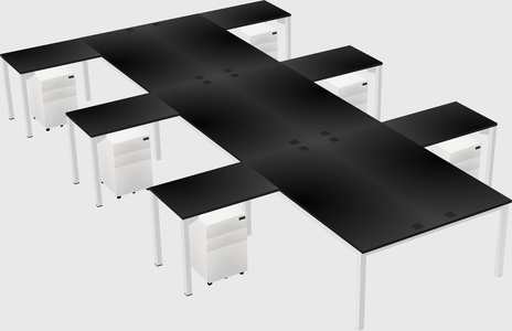 Shared l-shaped desk