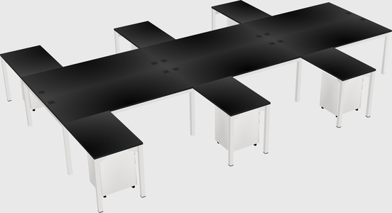 Shared l-shaped desk