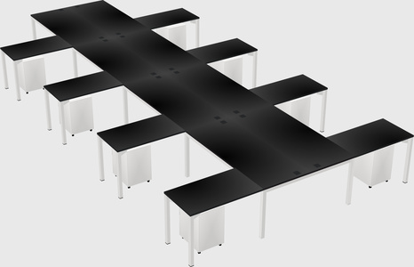 Shared l-shaped desk