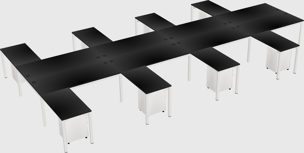 Shared l-shaped desk