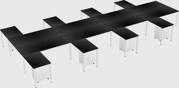 Shared l-shaped desk