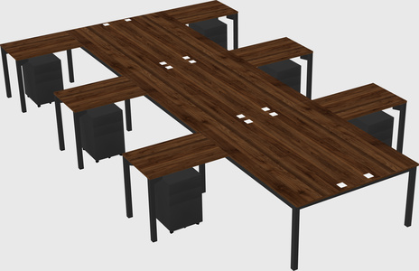 Shared l-shaped desk