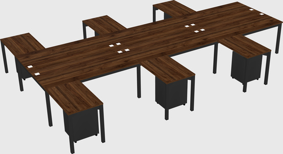 Shared l-shaped desk