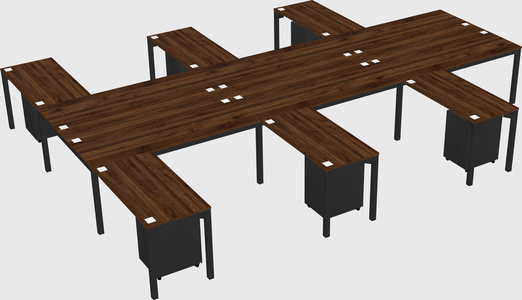 Shared l-shaped desk