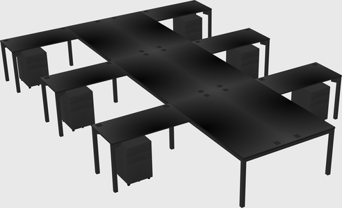 Shared l-shaped desk