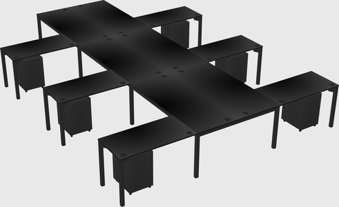 Shared l-shaped desk