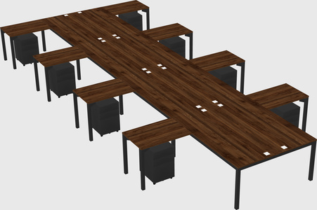 Shared l-shaped desk