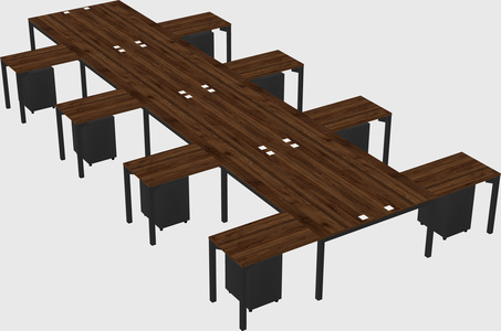 Shared l-shaped desk