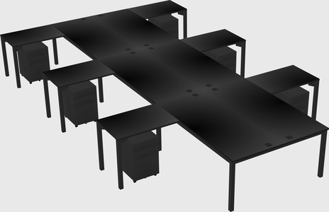Shared l-shaped desk