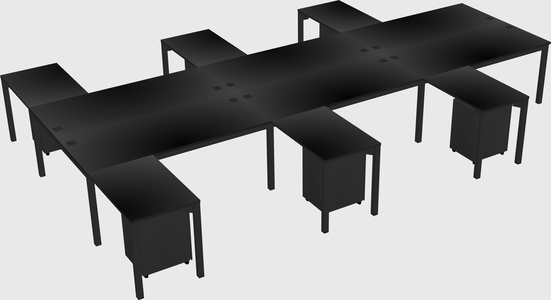 Shared l-shaped desk