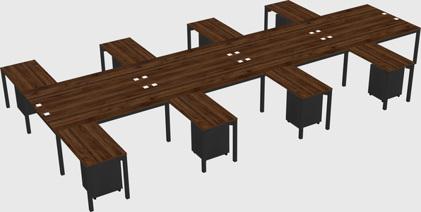 Shared l-shaped desk