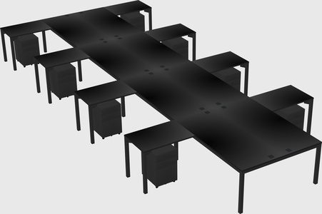 Shared l-shaped desk