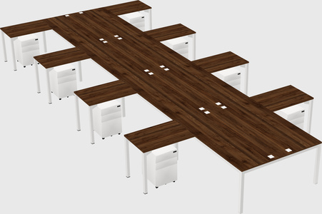 Shared l-shaped desk