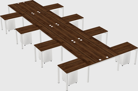 Shared l-shaped desk