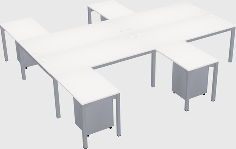 Shared l-shaped desk
