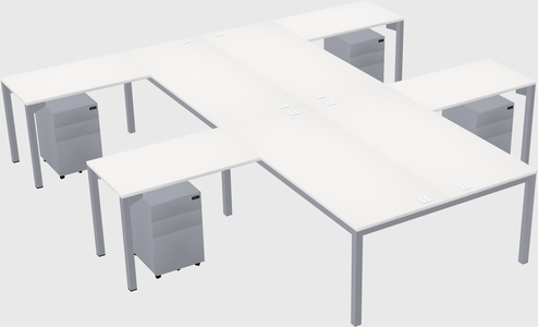 Shared l-shaped desk