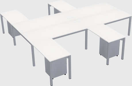 Shared l-shaped desk