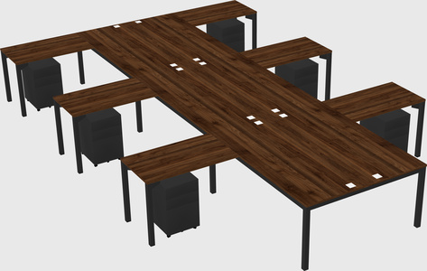 Shared l-shaped desk
