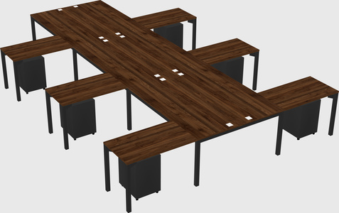 Shared l-shaped desk