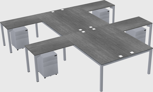 Shared l-shaped desk