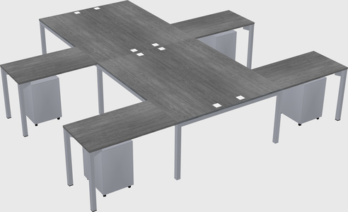 Shared l-shaped desk