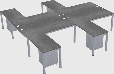Shared l-shaped desk
