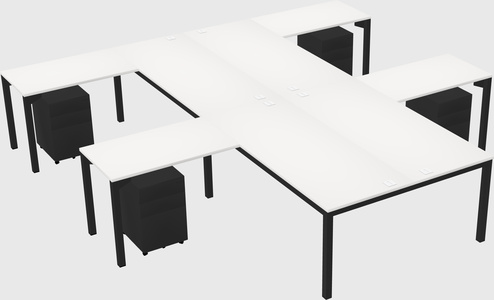 Shared l-shaped desk