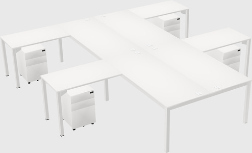 Shared l-shaped desk