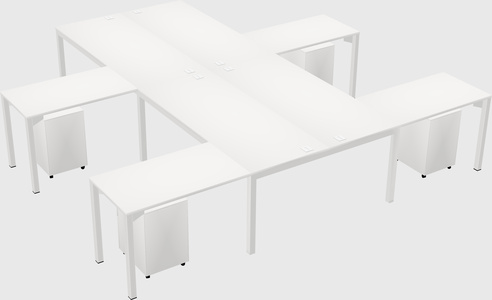 Shared l-shaped desk
