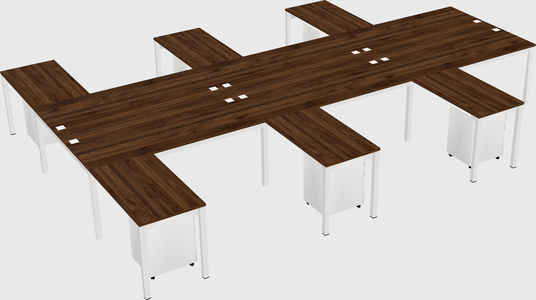 Shared l-shaped desk