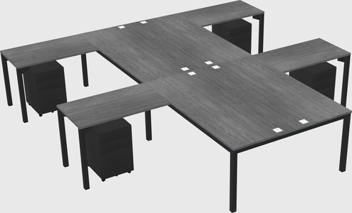 Shared l-shaped desk