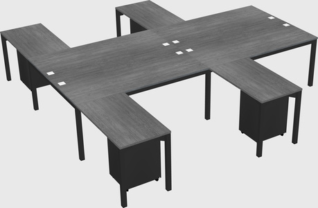 Shared l-shaped desk