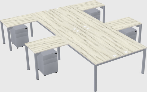 Shared l-shaped desk