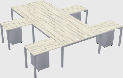 Shared l-shaped desk