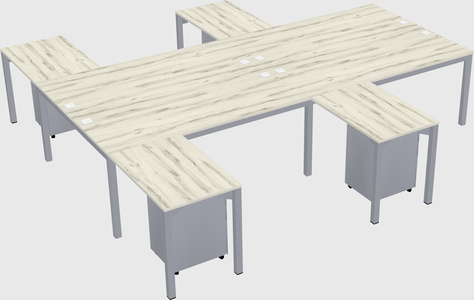 Shared l-shaped desk