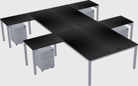 Shared l-shaped desk