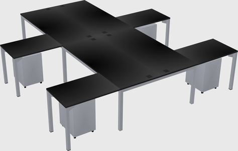 Shared l-shaped desk