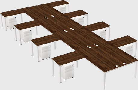 Shared l-shaped desk